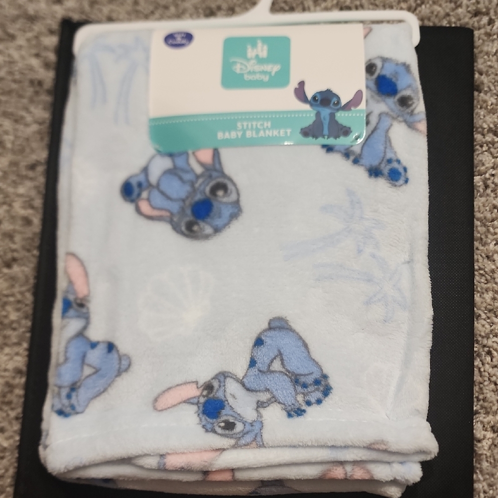 Disney Baby Stitch Plush Blanket - Light Blue & Pink